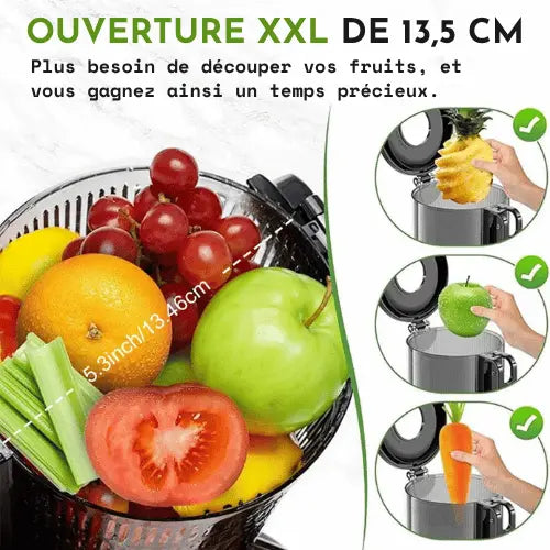 Votre jus frais en 30 secondes, sans épluchage ni découpe